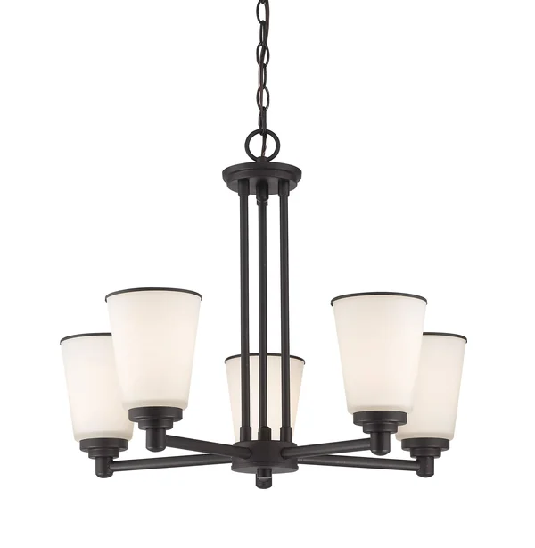 New Zlite Product Jarra Collection 5 Light Chandelier in Bronze Finish