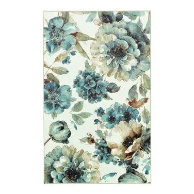 Selznick Floral Green/Blue Area Rug House of Hampton Rug Size: Rectangle 5' x 8'