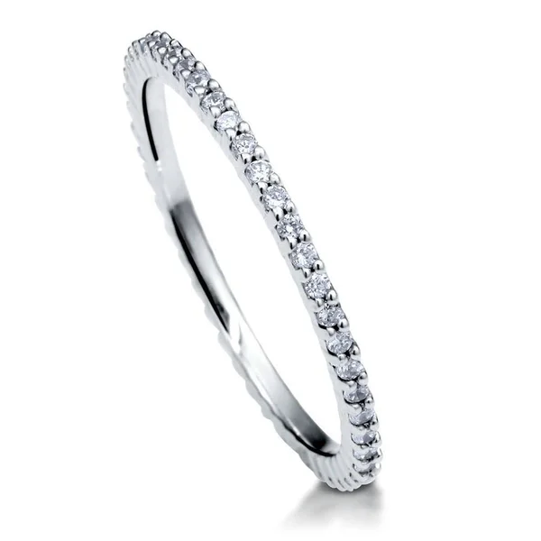 Berricle Sterling Silver Cubic Zirconia CZ Wedding Eternity Band Ring Size 6