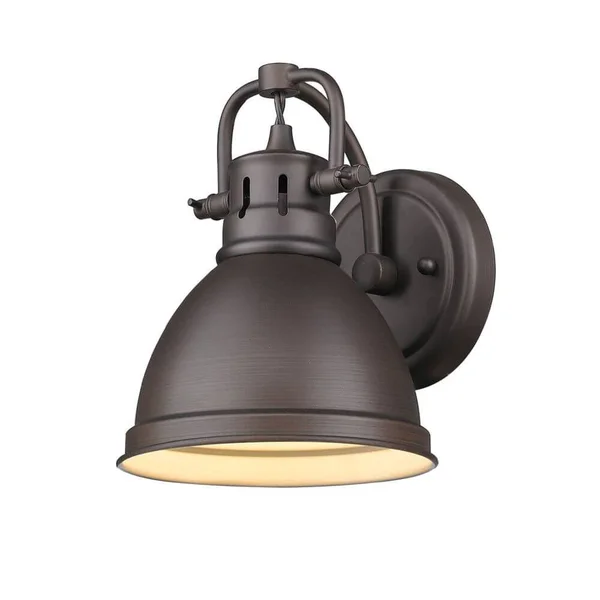 1 Light Oil Rubbed Bronze Bath Light with Rubbed Bronze Shade 205710