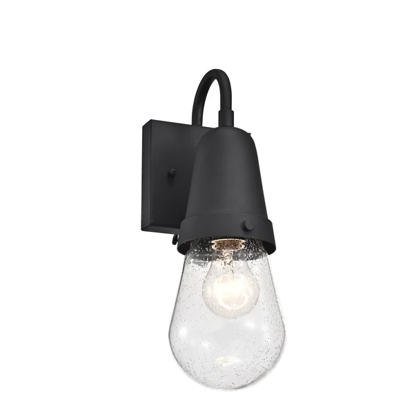 Chloe Jeffree Transitional 1 Light Textured Black Outdoor Wall Sconce 13x22 Height