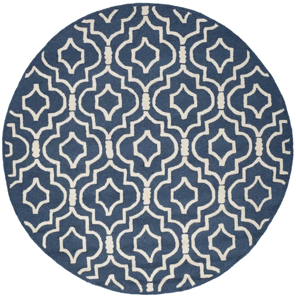 Safavieh Cambridge Navy Blue & Ivory 6& x 6& Round Rug