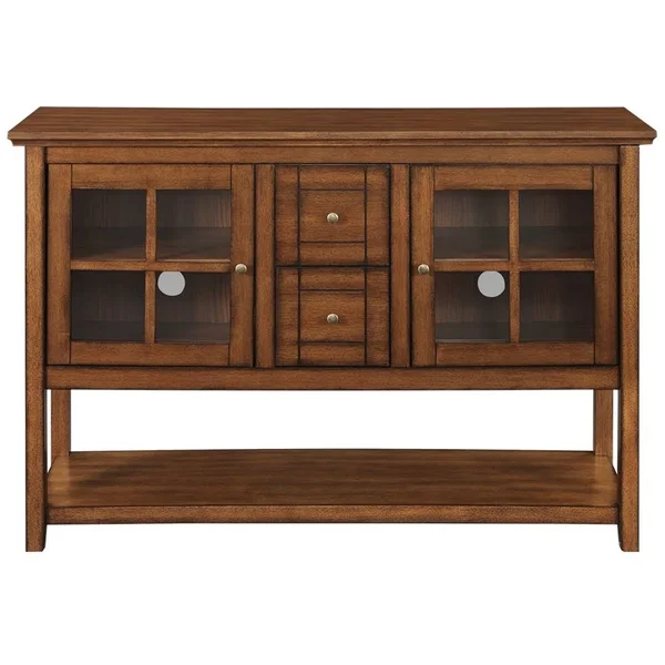 Walker Edison Console Table TV Stand for Most TVs Up to 55" Rustic Brown