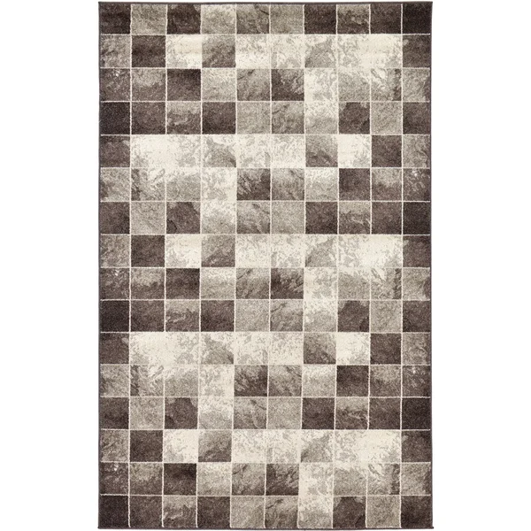 Unique Loom Congo Wildlife Area Rug - 5& x 8& Light Brown