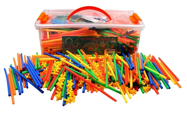 Playlearn Large 800 Piece Straws Builders Construction Building Toy - Giant Pack with Special Connectors