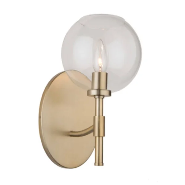 251 First York One-Light Wall Sconce in Satin Brass, Transitional, Bellacor 2219008