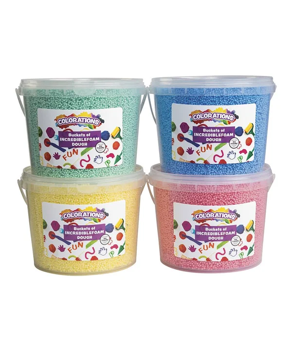 Colorations IncredibleFoam Dough Buckets - Set of 4 - 6 x 7.5 inches
