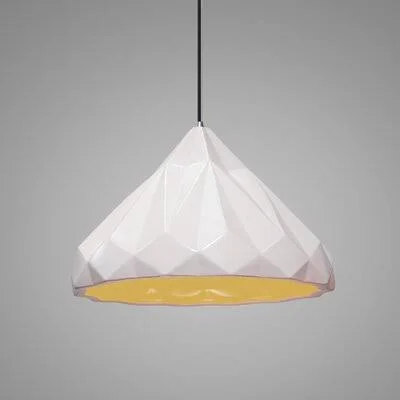 Sevenoaks 1 - Light Single Geometric Pendant Bulb Type: Incandescent - Shade Color: Matte White/Champagne Gold, Finish: Polished