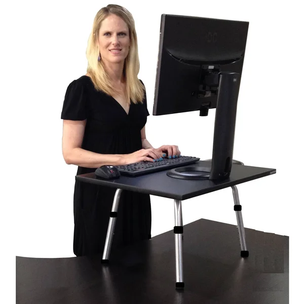 Stand Steady Standing Desk, Black, 24x22 x 20x22