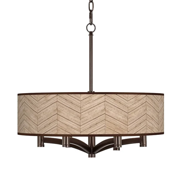 Rustic Woodwork Ava 6-Light Bronze Pendant Chandelier - Style #68X19