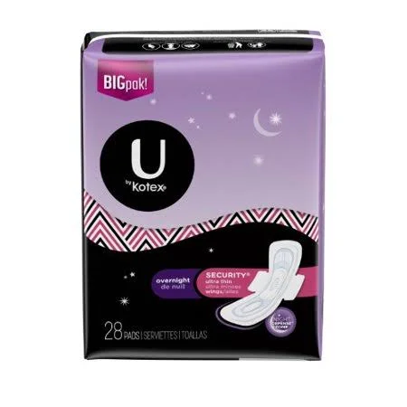 UBK Security Overnight Ultra Thin Pad with Wings - Regular Absorbency, 28ct