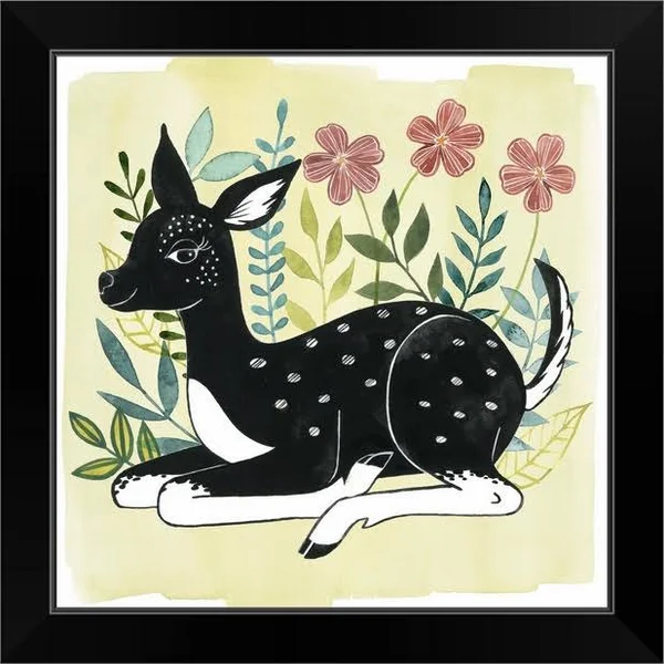 Floral Forester II, Black Framed Wall Art, 16x16, Great Big Canvas
