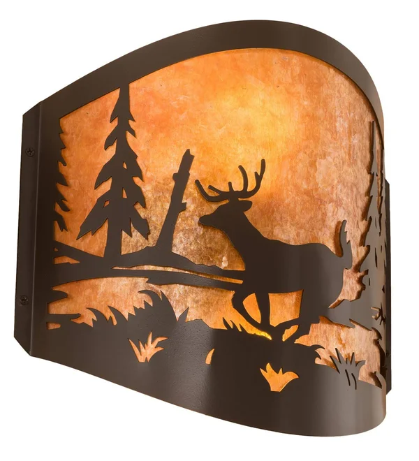 Meyda 11x22 Wide Deer at Lake Wall Sconce - 188367