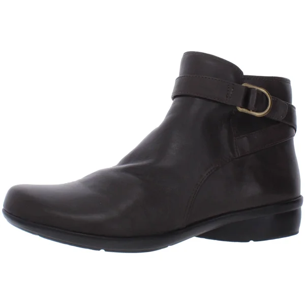 Naturalizer Colette Womens Solid Ankle Booties - Brown Leather