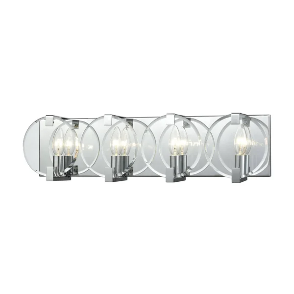 Elk Lighting 81342/4 Clasped Glass 4 Light Vanity in Polished Chrome