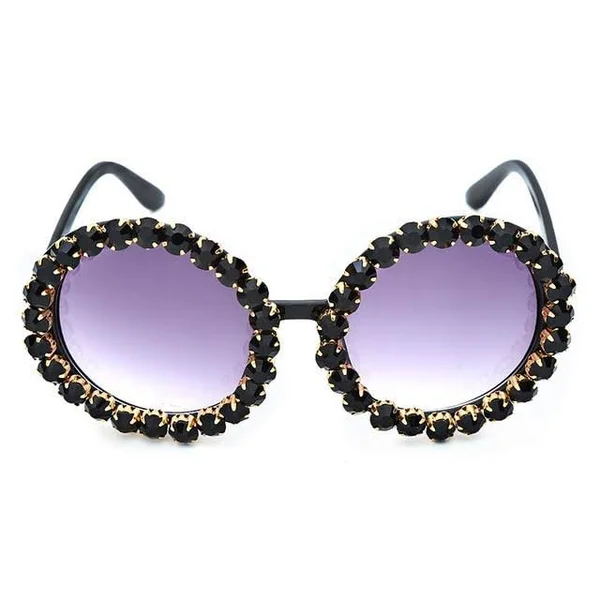 Diamond Diva Round Sunglasses