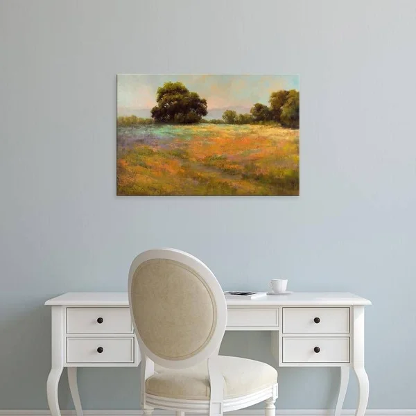 Easy Art Prints Alice Weil's 'Spring Meadow' Premium Canvas Art - 24 x 36 - Brazilian Barnwood Frame