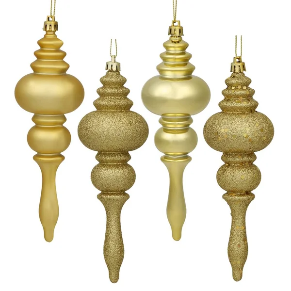 Vickerman 7 in. 4 Finish Finial Ornament - Set of 8 - Gold