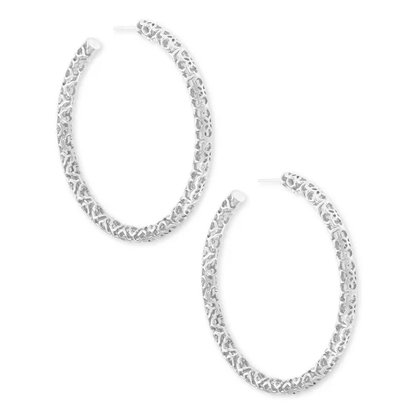Kendra Scott Maggie Hoop Earrings, 2.5x22L Silver
