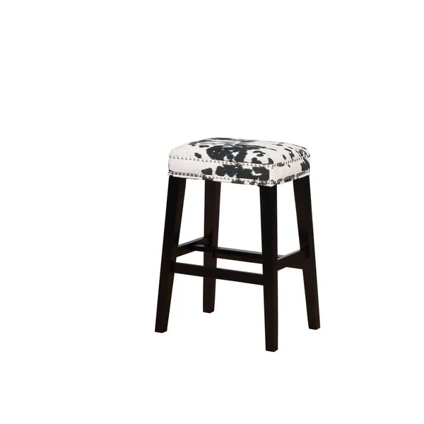 Linon Home Decor Will Black Cow Print Bar Stool, Multi-Colored