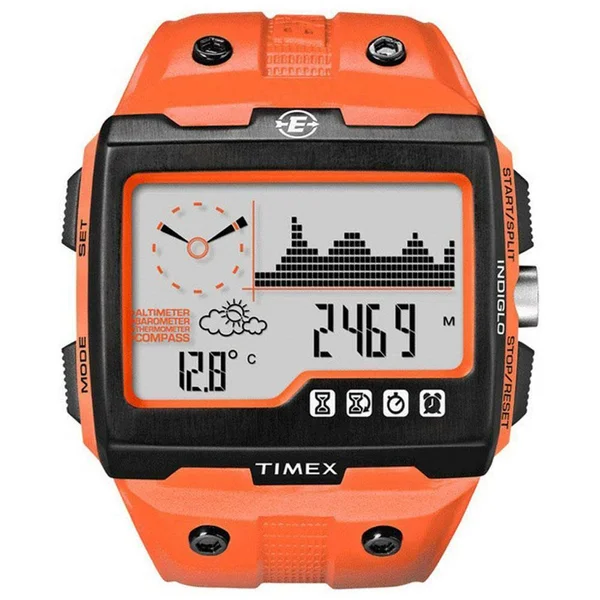 Timex Expedition Ws4 Watch T49761 Orange Altimeter Compass Barometer