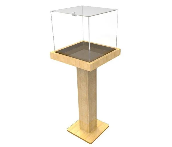FixtureDisplays Wood Acrylic Large Floor Standing Tithing Box Offering Box Ballot Box Church Donation Box 14300 - 15 x 15 x 38"