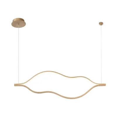 Tomko 2 - Light Kitchen Island Linear LED Pendant Everly Quinn Base Finish: Gold