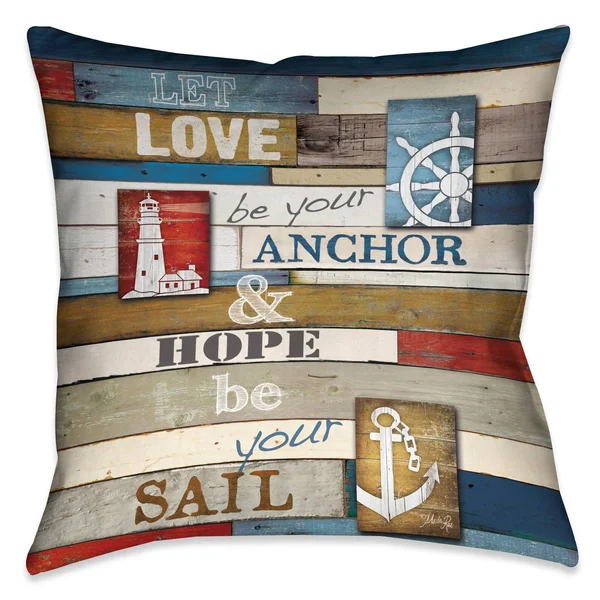 Laural Home Nautical Words 18-inch Decorative Pillow