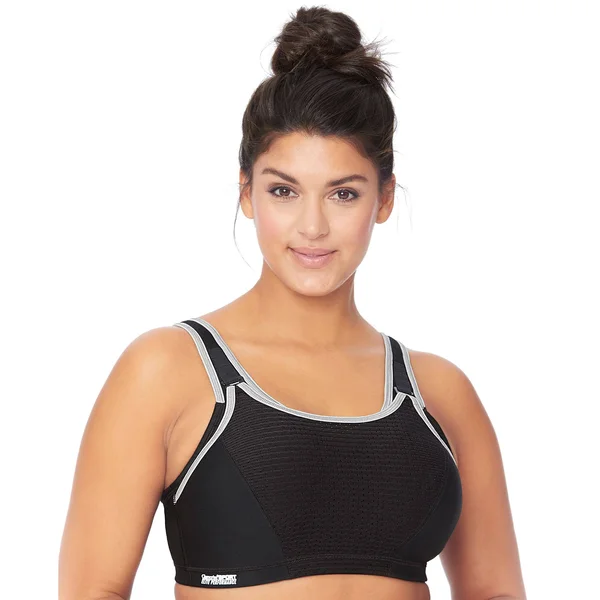 Glamorise Women's Elite Performance Adjustable Sports Bra, Size: 38B, Black
