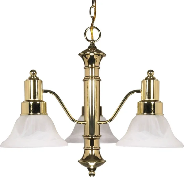 Chandeliers 3 Light with Polished Brass Finish Metal Medium Base 23 inch 180 Watts