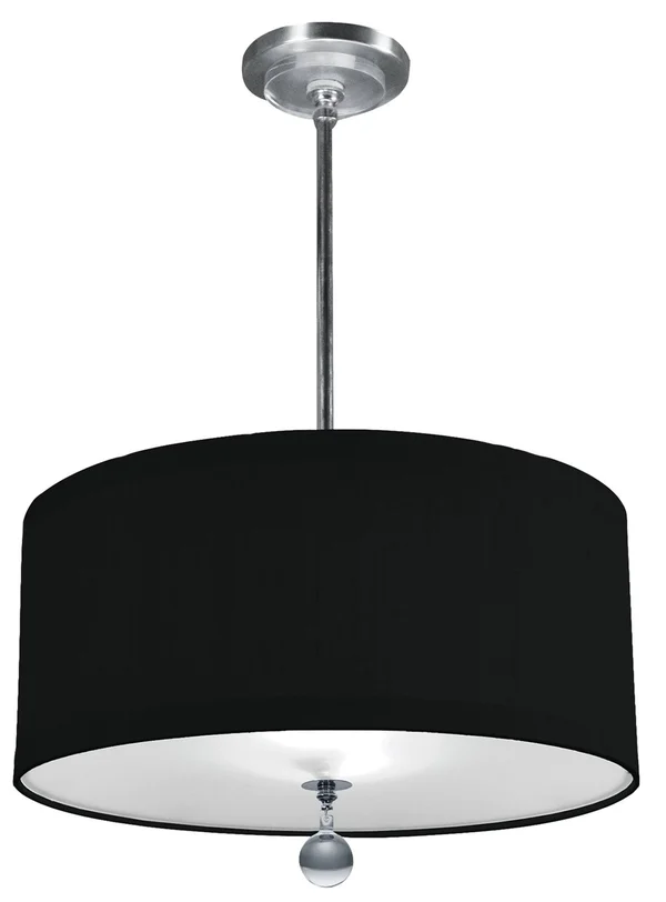 AFX SAUDP02L1-RB-203 Audrey - 24 inch 120V 44W 1 LED Pendant Hand Rubbed Bronze Finish with Clear Glass with Black Silk Dupioni