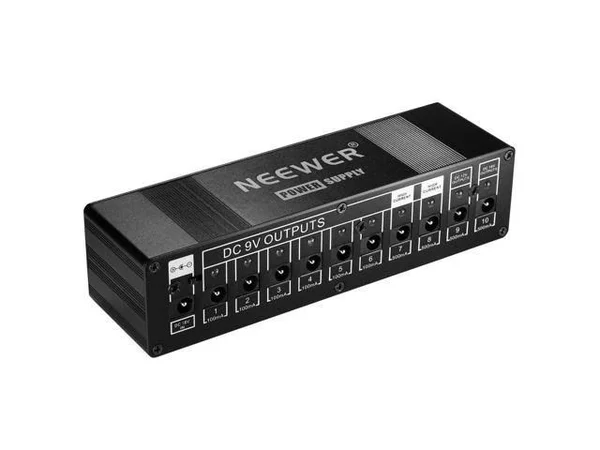 Neewer Guitar Pedal Power Supply 10 Isolated DC Outputs for 9V/12V/18V Effect Pedal with DC Power Adapter, DC Power Cables and P