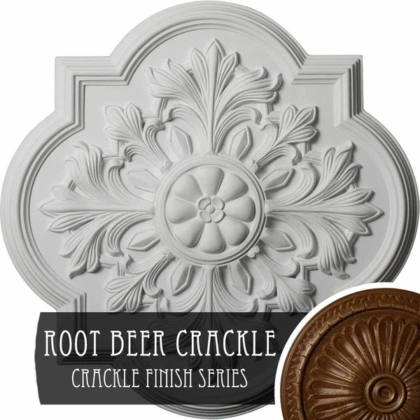 20 inchod x 1 3/4 inchp Bonetti Ceiling Medallion (Fits Canopies Up to 5 1/8 inch) - Hand-Painted Root Beer Crackle