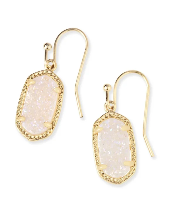 Kendra Scott Iridescent Drusy Lee Silver Drop Earrings