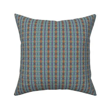Geometric Nouveau Plaid Shirt Throw Pillow Cover W Optional Insert by Roostery - Size: 18 x 18 Cu003EOnly, Gold