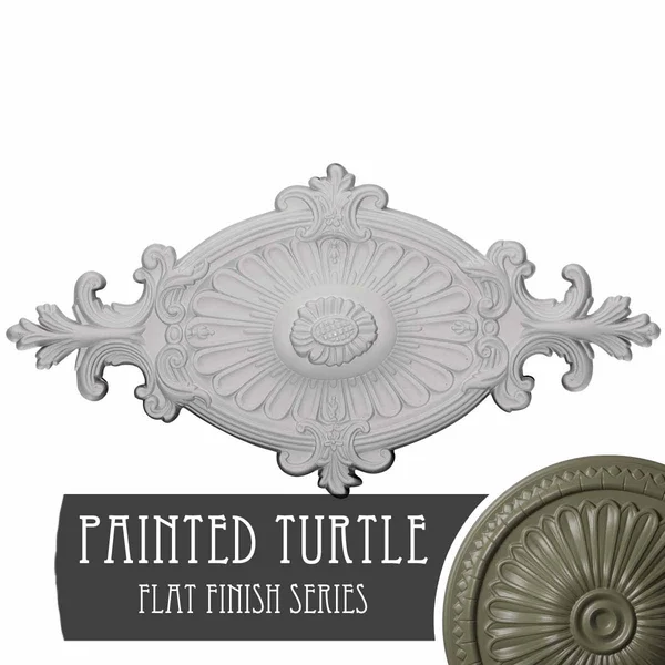 23 1/2 inchw x 12 1/4 inchh x 1 1/2 inchp Quentin Ceiling Medallion - Hand-Painted Painted Turtle