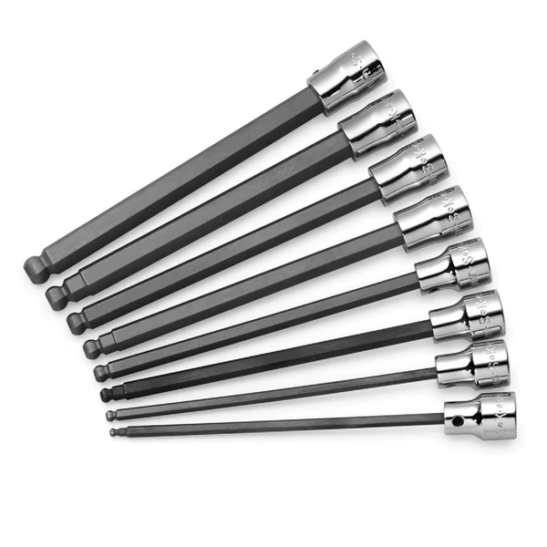 SK Tools 19748 8 Piece Metric Long Ball Hex Bit Socket Set