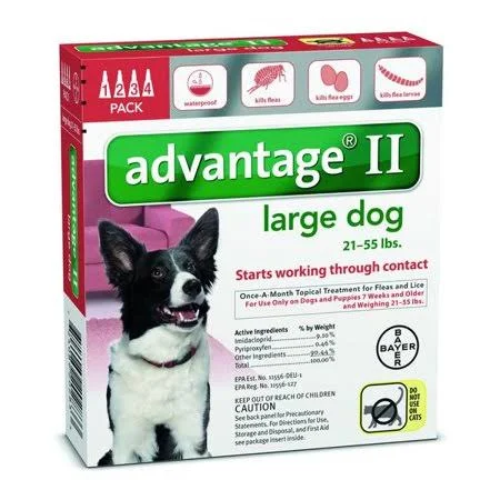 Bayer Topical Flea Treatment for Dogs 21-55 lbs (4 Applications)