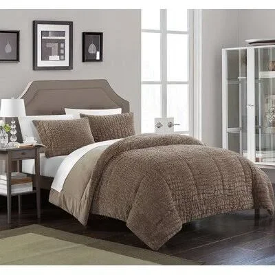 Ostrowski 7 Piece Queen Reversible Comforter Set Union Rustic Color: Brown