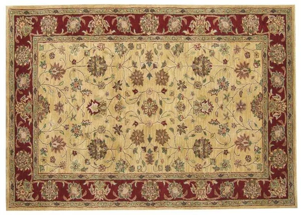 Heritage 352 Gold and Red Hand Tufted Wool Pile Fiber 2ft-3in x 10ft Rectangle Rug