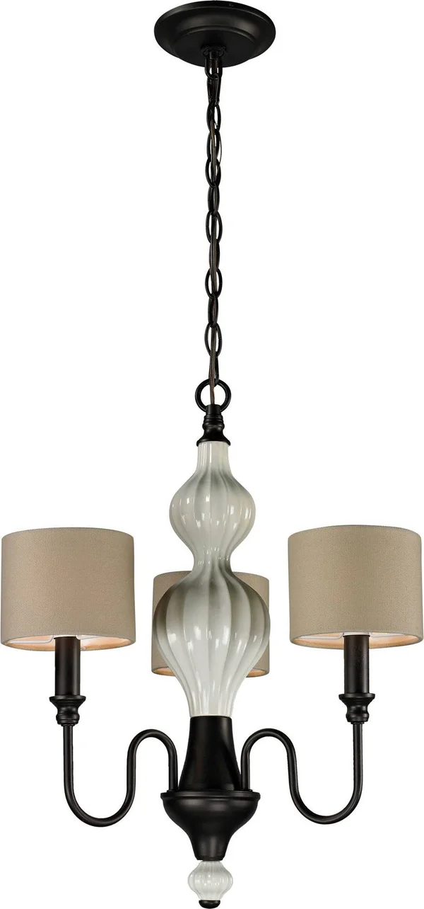 Elk Lighting 31373/3 Lilliana 3 Light Chandelier in Aged Bronze