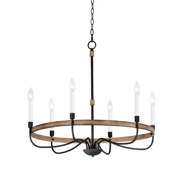 Maxim Lighting 14446DWBK Franklin - 6 Light Chandelier