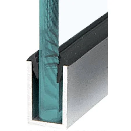 CRL WU2BSASL Brushed Stainless Anodized Wet Glaze 2x22 Deep U-Channel 120x22 Stock Length