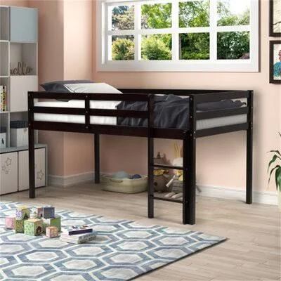 Twin Loft Bed - Espresso Red Barrel Studio Color: Black