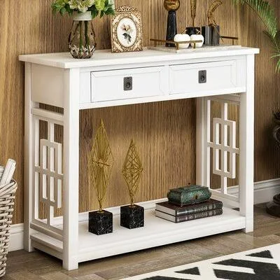 Entrance Sofa Table Longshore Tides Color: White