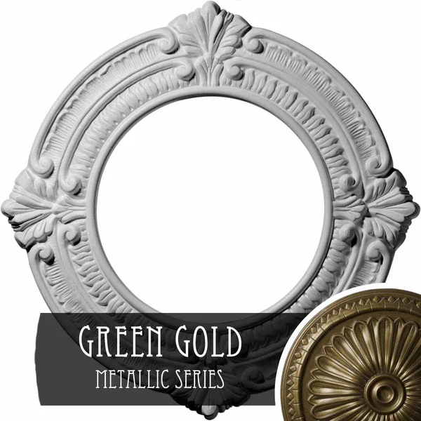 11 1/8x22OD x 6 1/8x22ID x 5/8x22P Benson Ceiling Medallion (Green Gold)