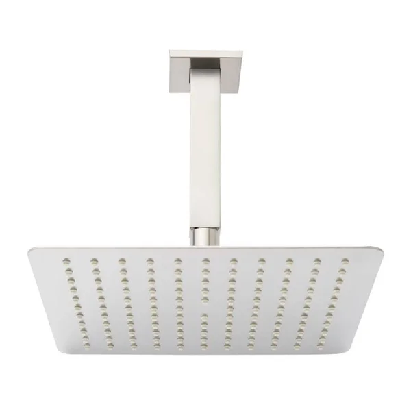 Signature Hardware 949056-10-2.5-6 2.5 GPM 10x22 Wide Modern Square Rain Shower Head with 6x22 Ceiling Mounted Shower Arm Brushe