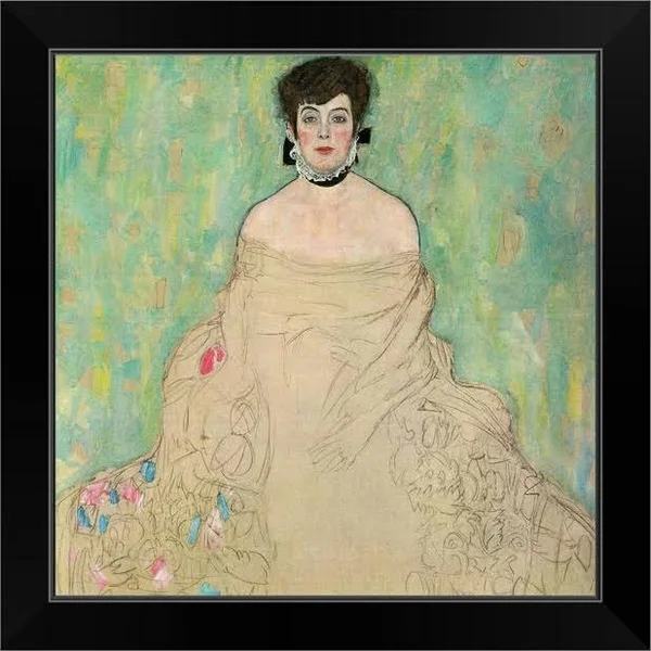 Portrait of Amalie Zuckerkandl - 1917-1918, Black Framed Wall Art, 16x16, Great Big Canvas