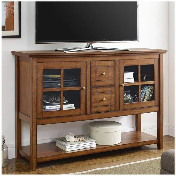 Walker Edison Console Table TV Stand for Most TVs Up to 55" Rustic Brown