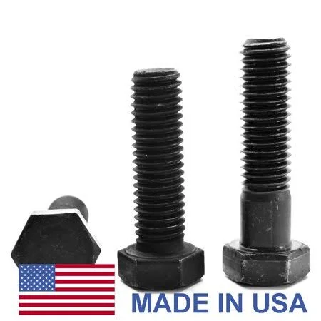 1 inch-14 x 10 inch (PT) UNS Thread Grade 8 Hex Cap Screw (Bolt) - USA Alloy Steel Black Oxide Pk 15